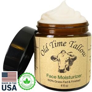 Organic Tallow Face Moisturizer 100% Grass Fed USA Made Natural Anti Aging Cream